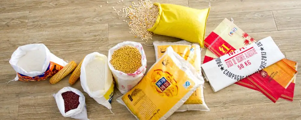 China hotsale laminated pp woven shopping bagcolorful stripe  packing vegetables, friuts export to Africa