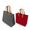 New Arrival Colorful Felt Tote Handbag Beach Bag with Leather Handle Shopping Women Bag Tote Hand bag