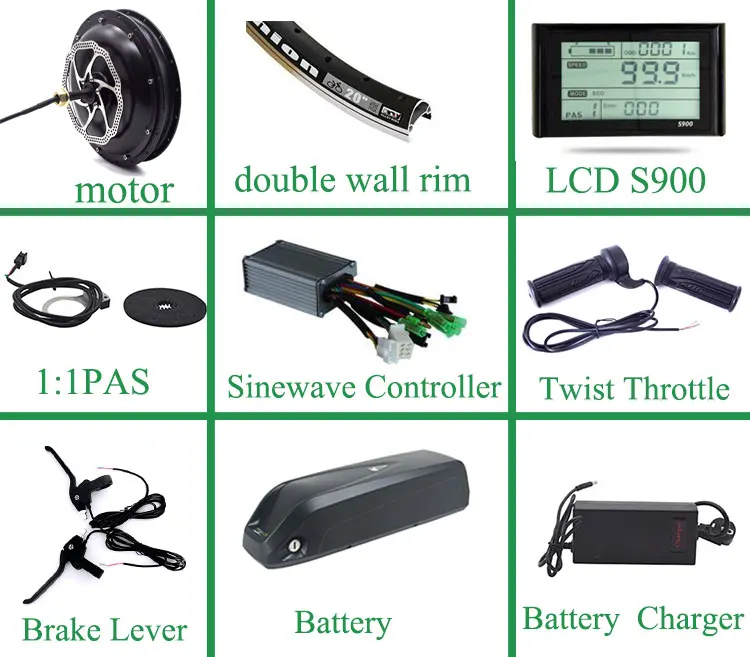 1000w 48v Powerful Bldc Gearless Electric Bike Motor Conversion Kit