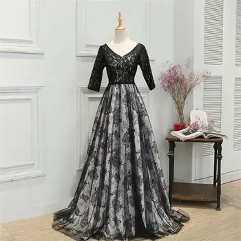 dresses for party Black-ladies-long-sleeve-gown-ball-dress.jpg_350x350