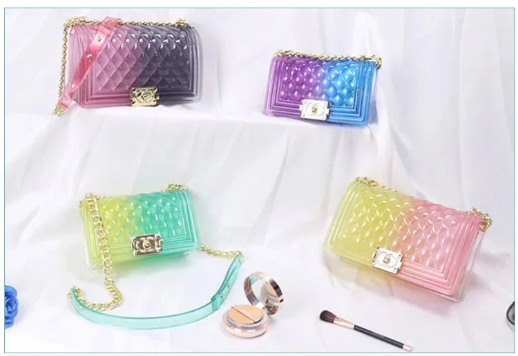 clear rainbow bag