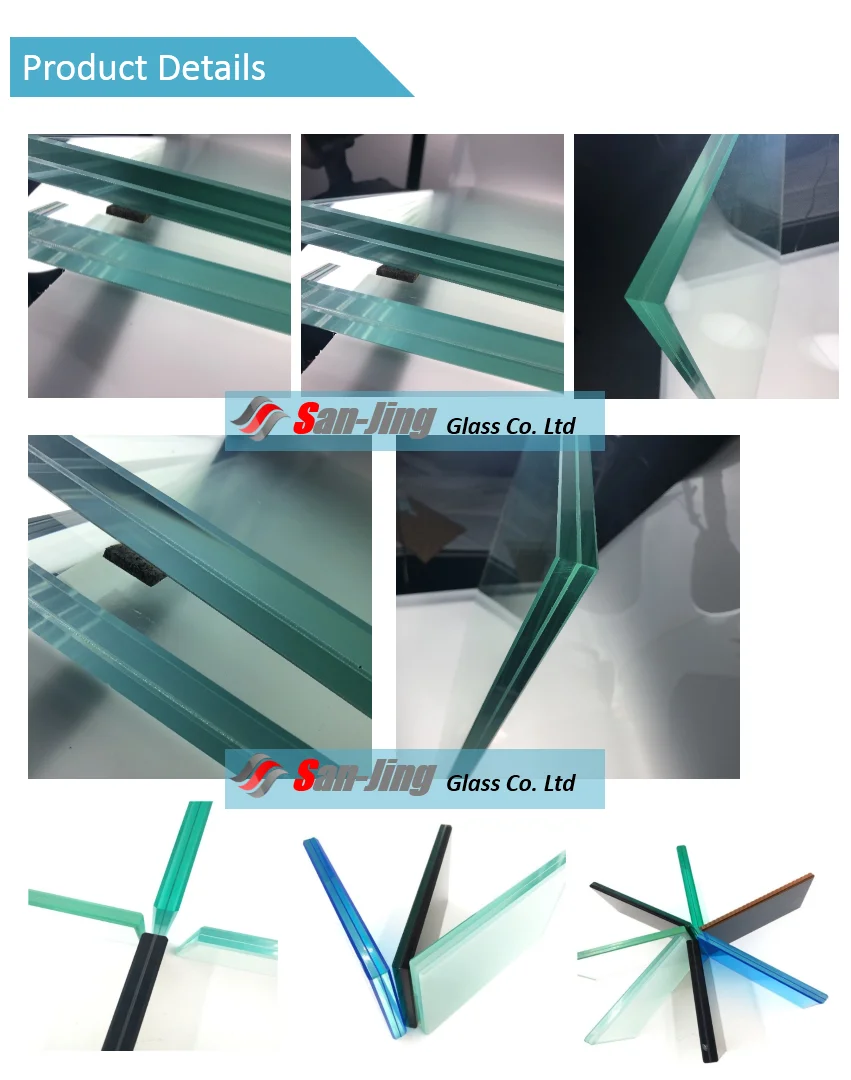 5mm 10mm 12mm 6mm Clear Tempered Laminated Sheet Glass Panel Stairs