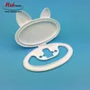Rabbit shape white color PP material wet wipes bag box flip cap