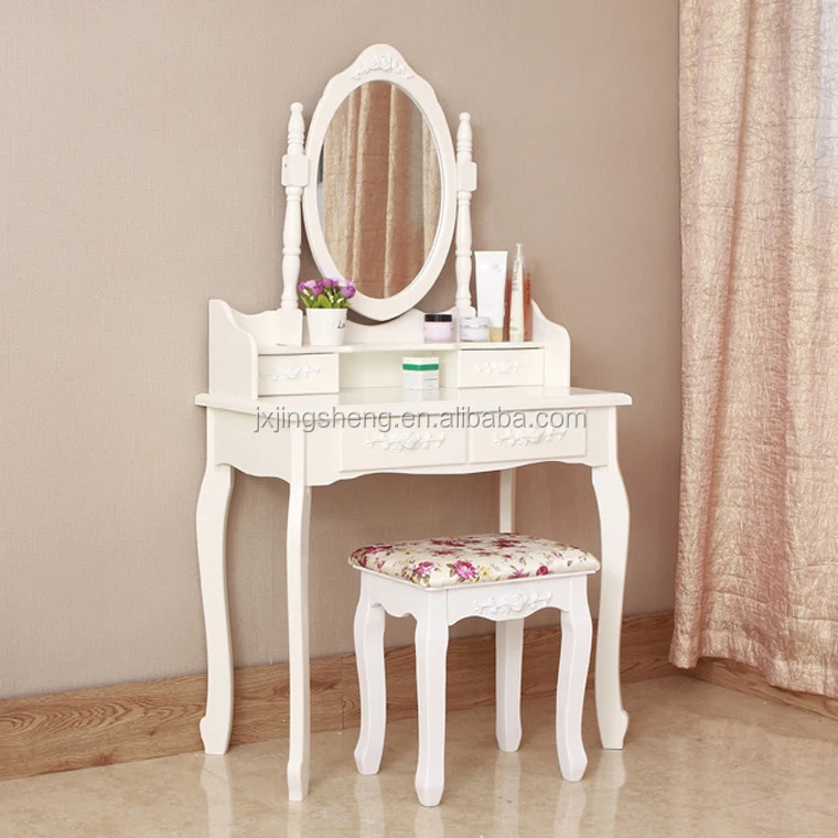 mirrored makeup vanity table