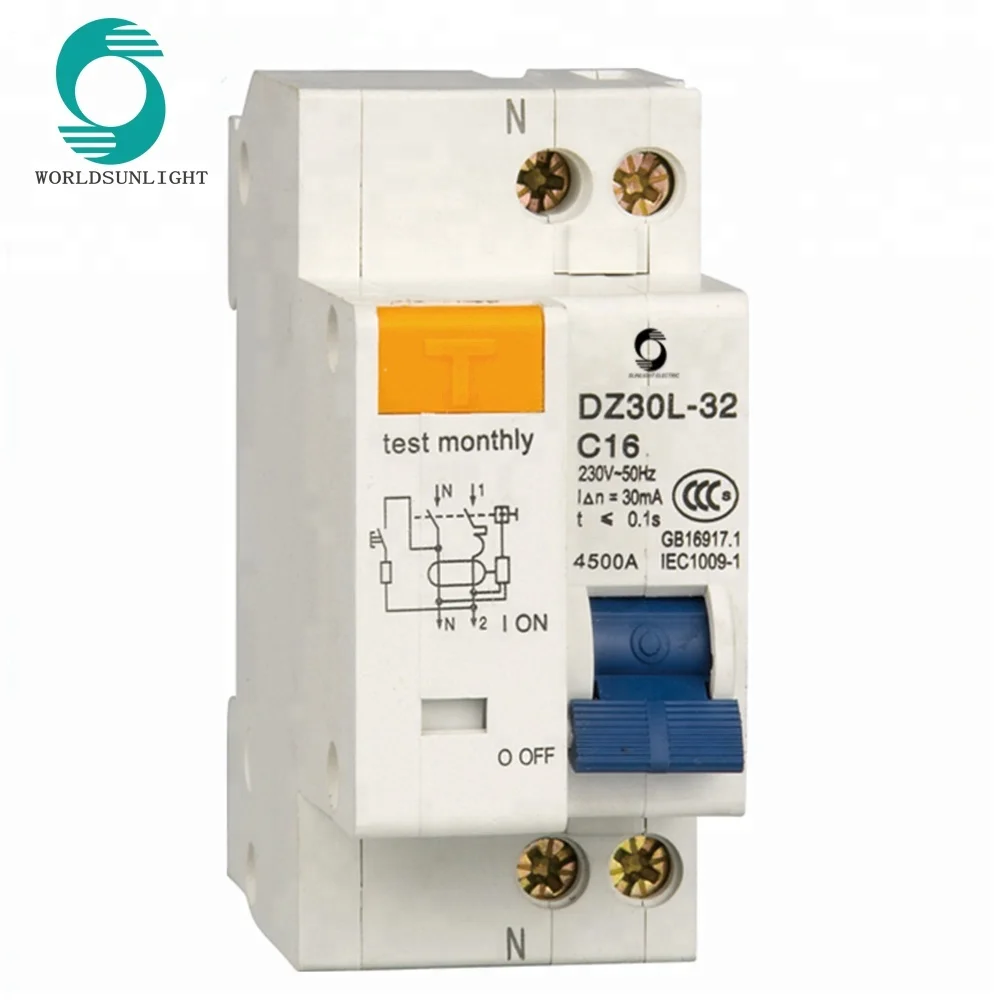DZ47LE 2P 32A 230V~ 50HZ//60HZ Residual current Circuit breaker RCBO