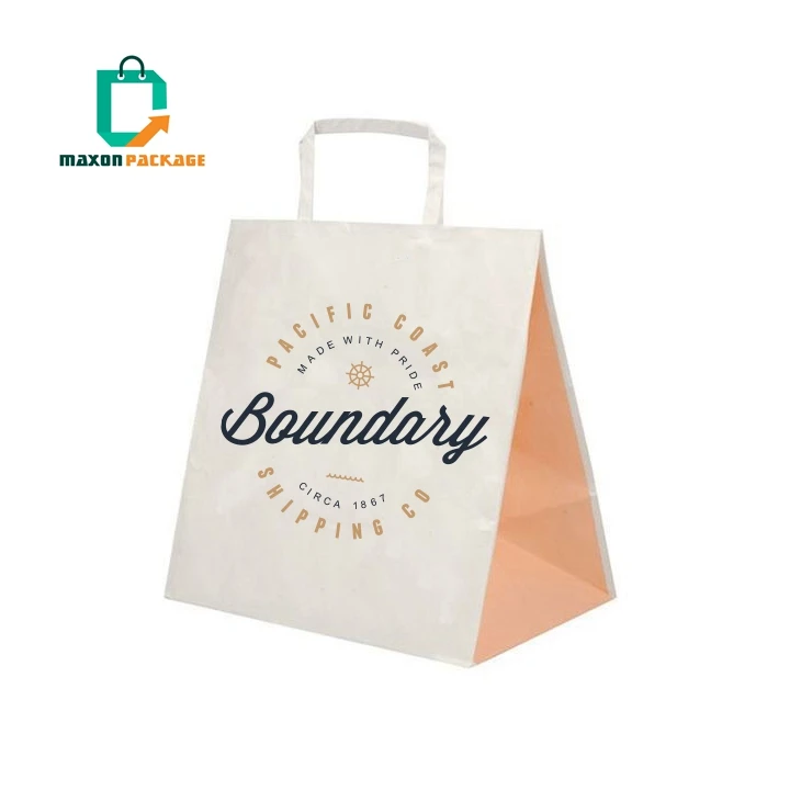 China Manufacturer Eco Friendly Recyclable Custom Color Printed Brown Restaurant Takeaway Fast Food Kraft Paper Bag With Logos China Manufacturer Eco Friendly Recyclable Custom Color Printed Brown Restaurant Takeaway Fast Food Kraft Paper Bag With Logos