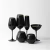 Wholesale Wedding New Modern Black Stem & Stemless Wine Glass Sets
