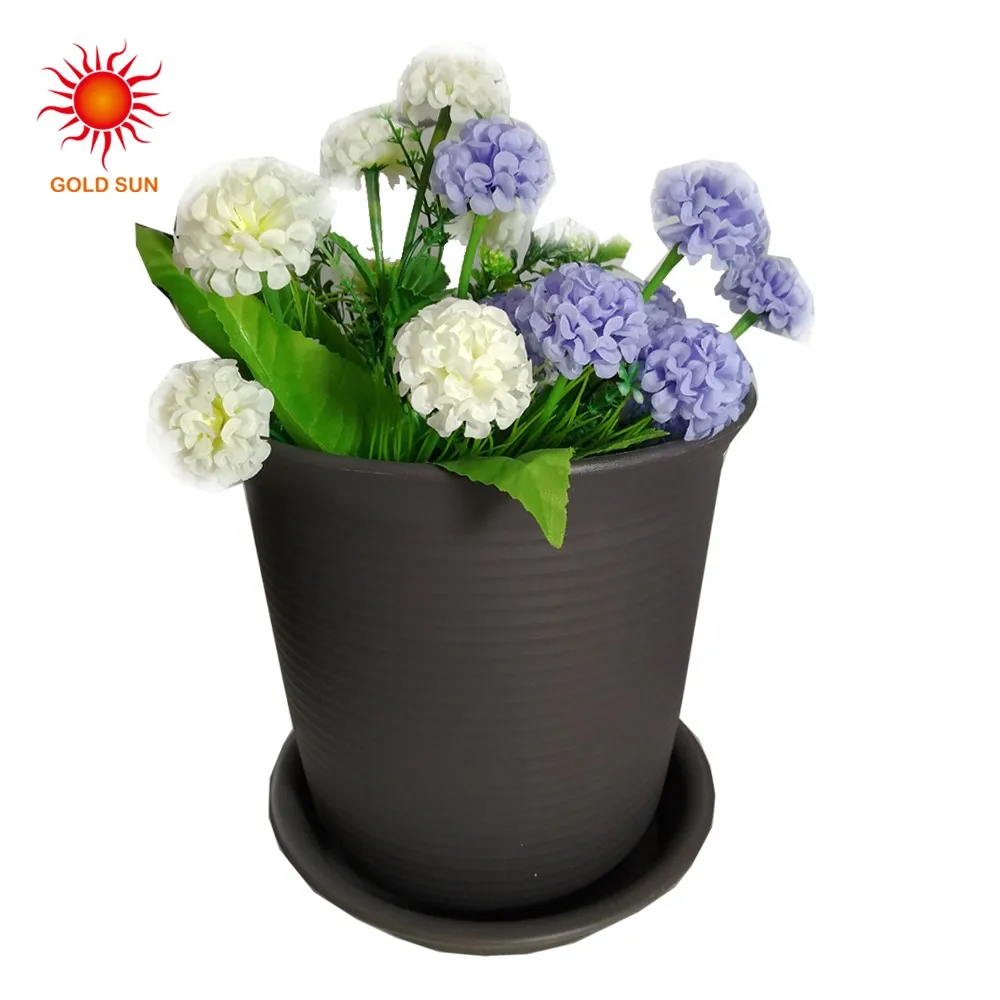 Plant Pot Plastic Saucer With Thick White Gray Plastic Tubs Flowerpot Ir Resin Breathable Mini