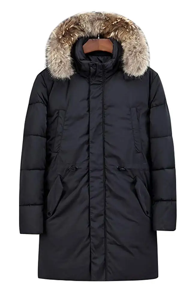 Wicky LS Womens Long Lightweight Thin Down Coat with Hood Double-Breasted