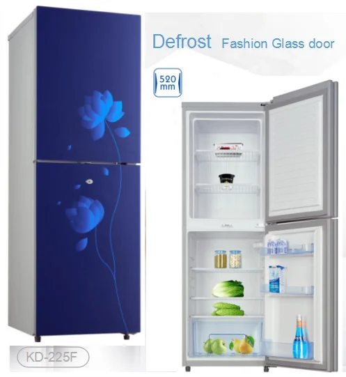 225l Cheap Price Wholesale Top Mounted Freezer Flower Glass Door Double Door Refrigerator Dimensions View Double Door Refrigerator Dimensions Keg Or