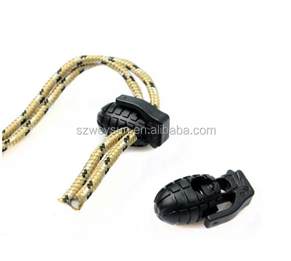 Plastic Rope Clamp Cord Lock Stopper Slider Shoes Lace Buckle Paracord wholesale 