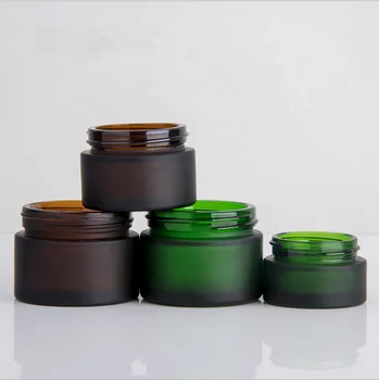 Download W001 Luxury Frosted Green Amber Colored Glass Cosmetic Cream Jar - Buy Green Glass Cosmetic Jar ...