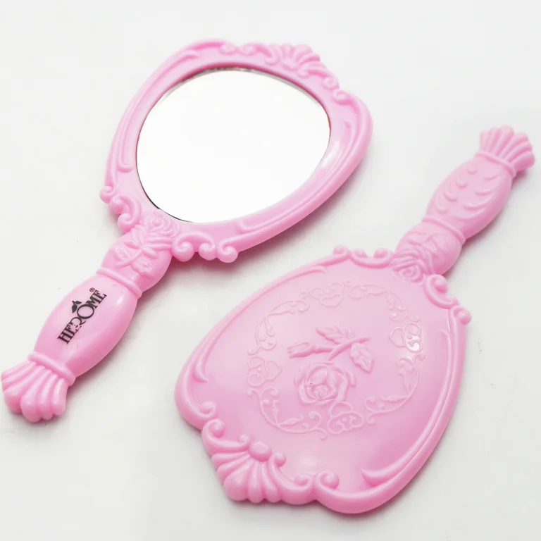 2017 Beauty Cosmetic Tools Pink Plastic Princess Hand Held Mirror Buy