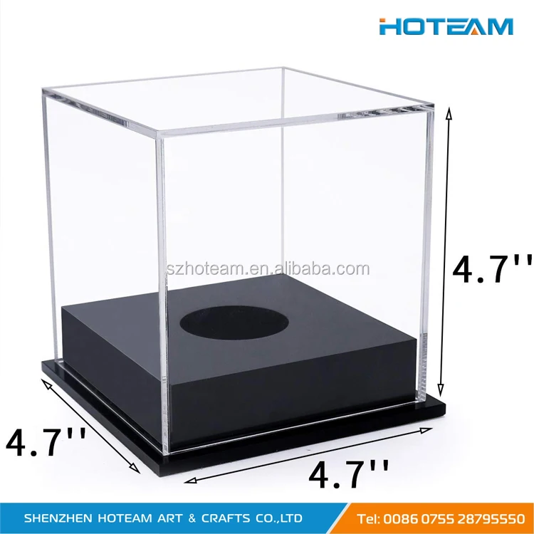 Custom Size Clear Acrylic Showcase Display Box With White Acrylic Base ...