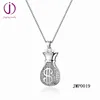 Small Dollar Sign Pendant in 925 Sterling Silver