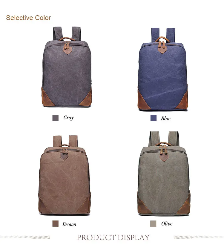 wholesale backpack manufacturers china custom hiking school outdoor waxed travelling canvas back pack
