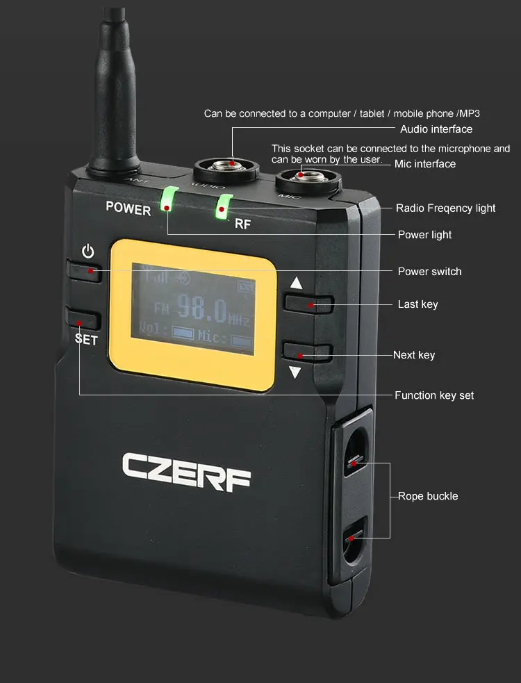 Portable Mini Radio Station Cze T600 0.2w Wireless Fm