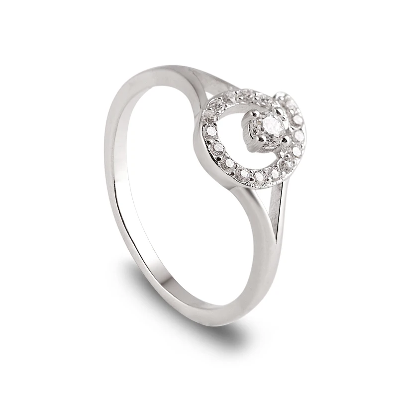 Saudi Arabia Gold Wedding Sterling Silver Ring With Cz Diamond Set