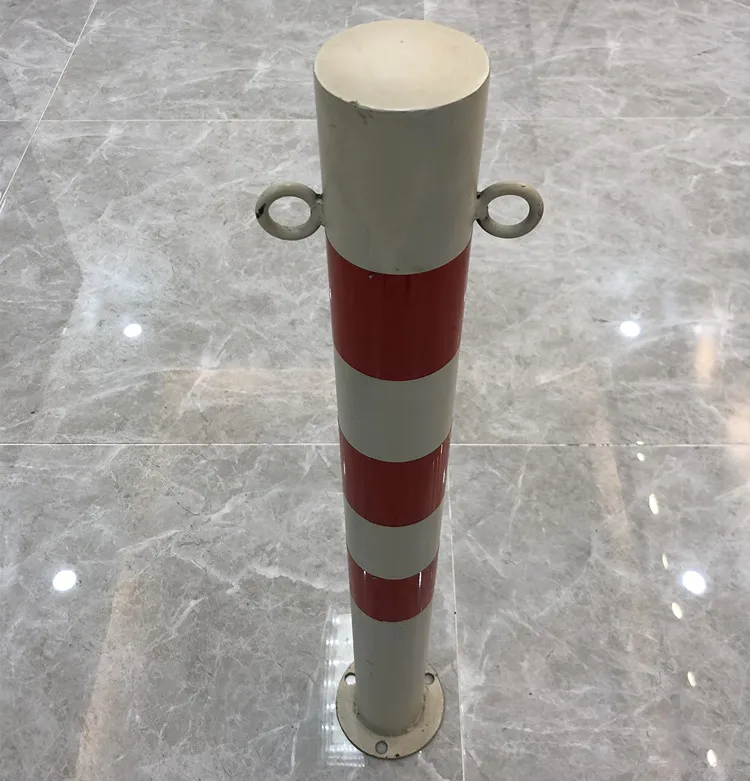 With ring iron warning column metal delineators bollard steel warning post