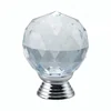 30mm cheap furniture cabinet glass door clear crystal pull with 4*25mm screw for furniture decorative door