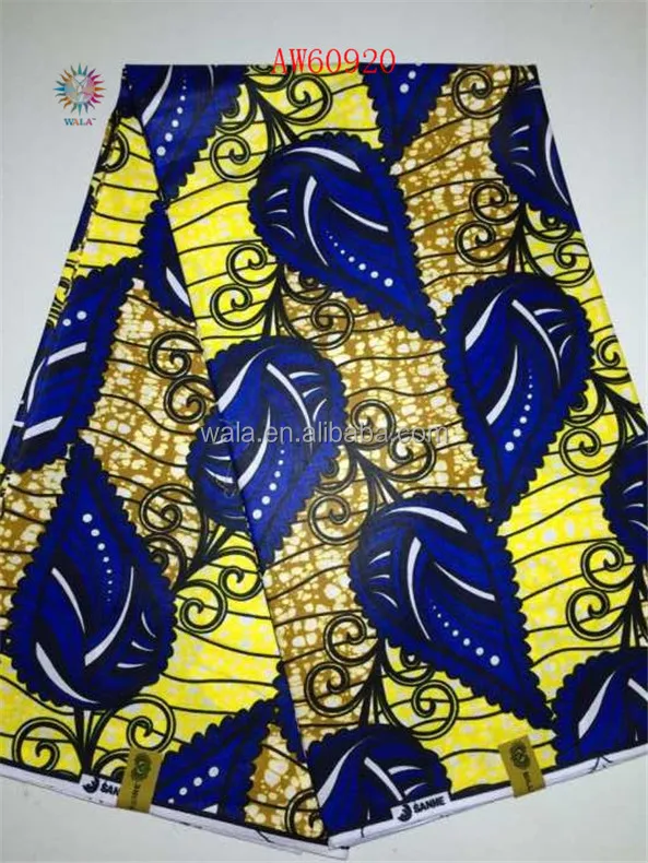 
AW60920-3 beautiful popular design 100% cotton african wax prints fabric 