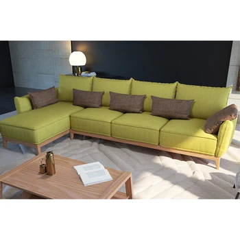 Solid Wood Removable Wash Cloth Sofa Set Northern Europe Combination Solid Wood Removable Wash Cloth Sofa Set Northern Europe Combination Iving Room Corner