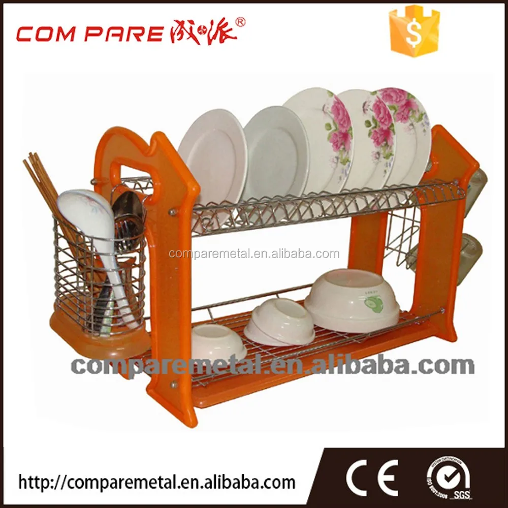 Cd7223 Pabrik Harga Grosir Gaya Baru Plastik Berwarna Rak Piring