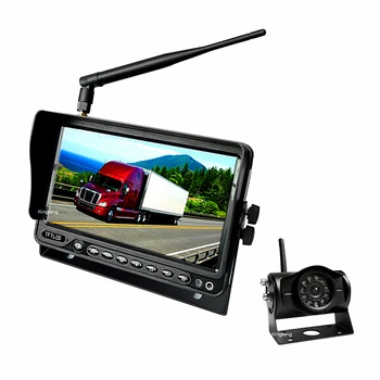 Hodozzy Achtercamera Draadloze Auto, 7 Inch HD Achtermonitor Met Blind Hoek Waarschuwing, Auto Draadloze Camera Nachtzicht, 1080p Waterdichte Draadloze Achtercamera Voor Motorhome, Vrachtwagen,12-36v