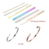 Wholesale high quality stamped DIY custom stainless steel metal rainbow cuff bangle bracelet blanks