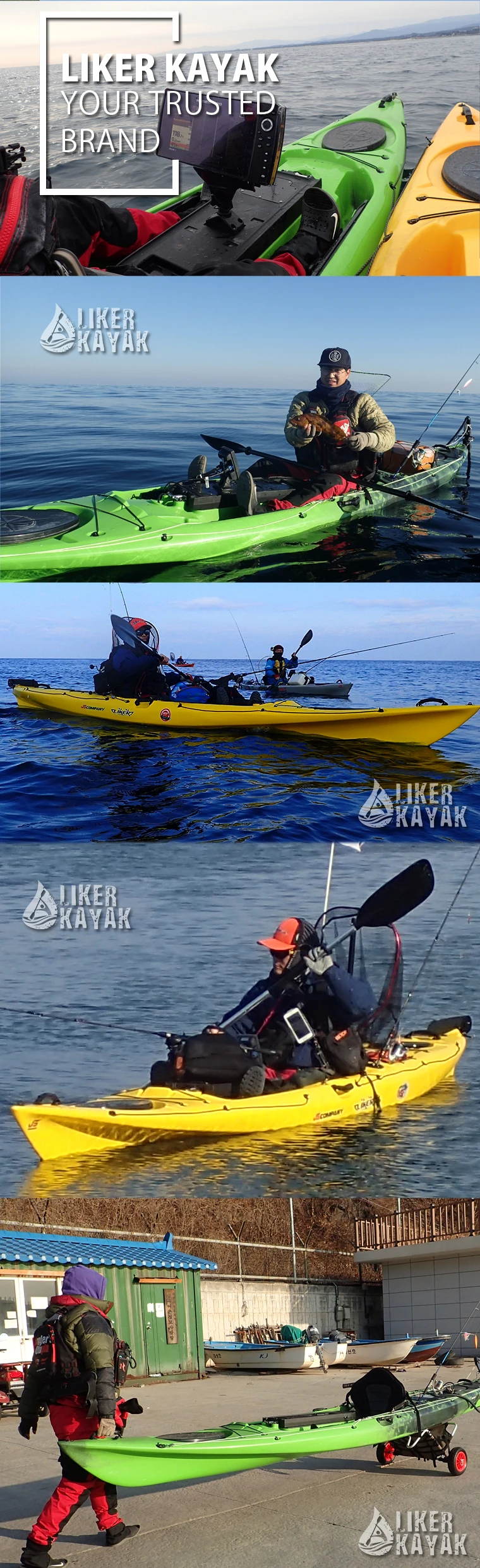 Camouflage Fishing Kayak with Stabilizer