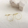 E1689 Geometric Studs Gold Plated Round Circle Stud Earrings