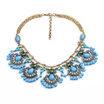 Preminium Designer Replica Jewelry Wholesale Aaa Replica Jewelry Blue Beaded Bold Necklace ...