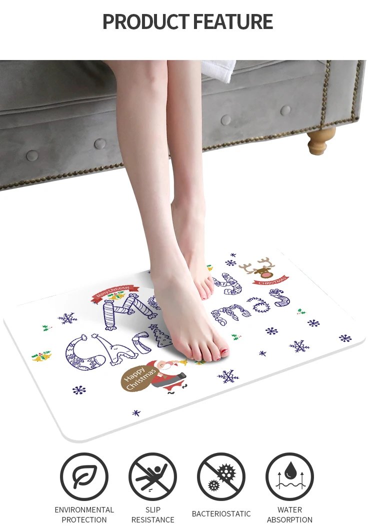 Manufacturer custom made design diatomite bath mat