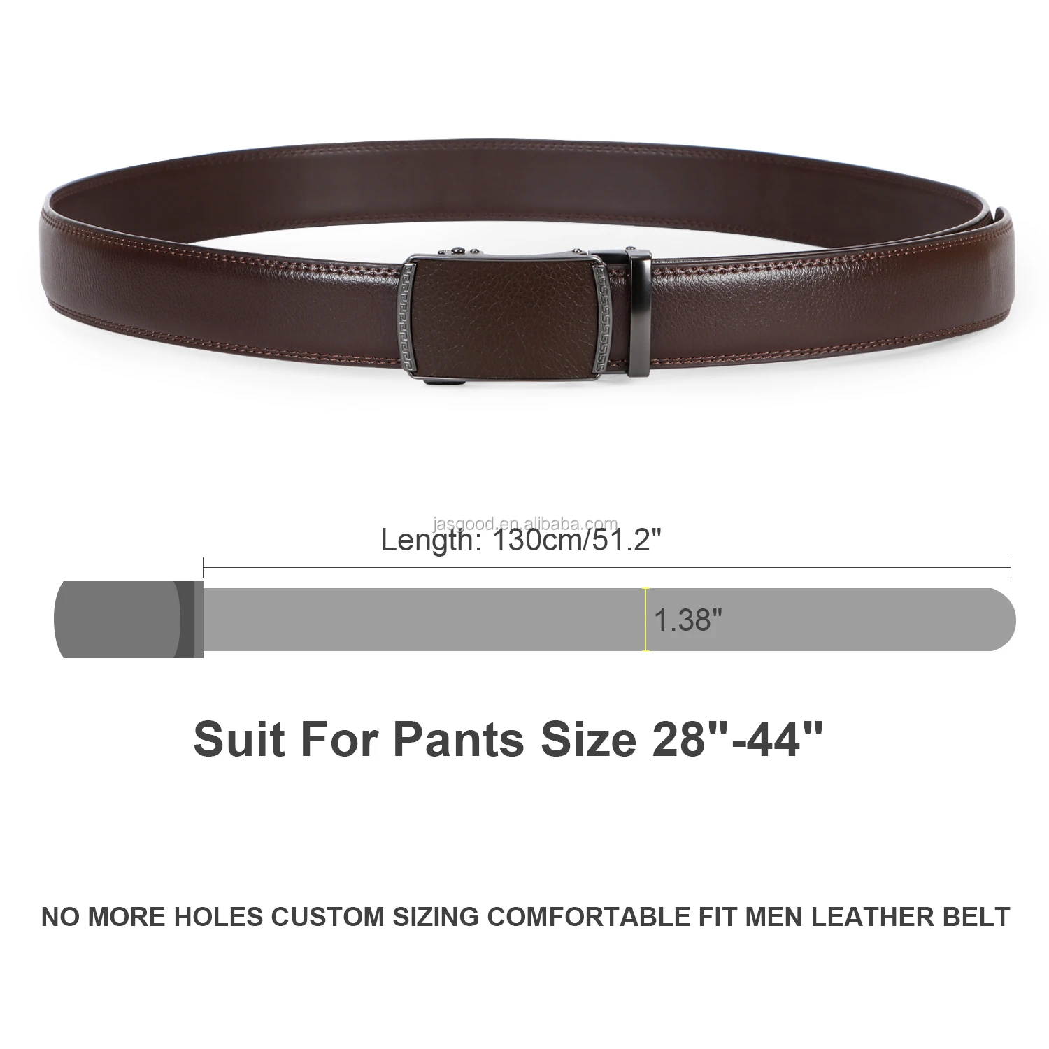 2020 Hot Men's Leather Ratchet Dress No Holes Belt With Automatic ...