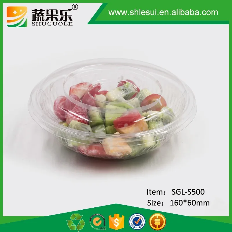 Biodegradable 500ml Plastic Fruit Salad Container With Clear Lid Buy