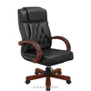 2017 The Most Popular Luxury Wooden Armrest Genuine Leather Office Executive Boss Chair