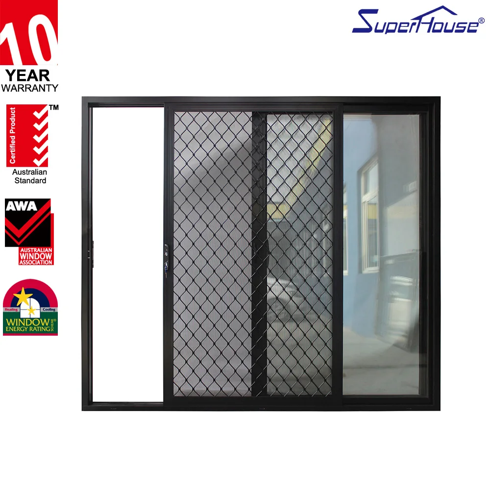 China Windows & Doors Manufacturer Aluminium Sliding Window With Iron Window Grill Design