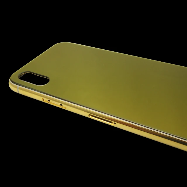 Custom gold frame with glass back plate for iPhone X