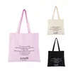 eco recycled organic 100% cotton tote fabric foldable shopping bag with custom logo