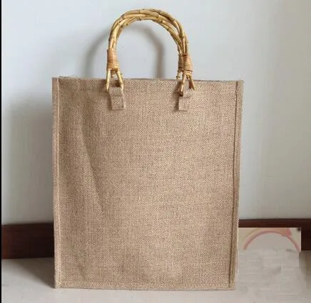 jute bag with bamboo handle