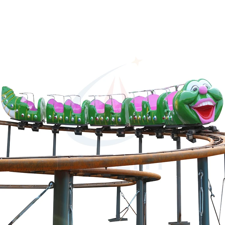 Portable Worm Train On Trailer Outdoor Amusement Park Big Rides Roller