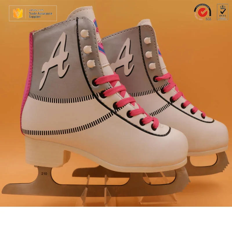 Wholesale Durable Pvc Leather Stainless Blades White Figure Ice Skating