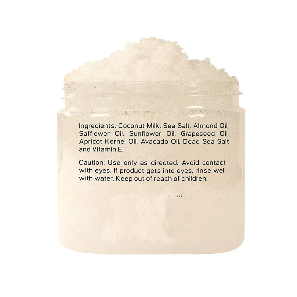 Pure Natural Rich Coconut Body Scrub For Beauty Face Spa Coconut Milk