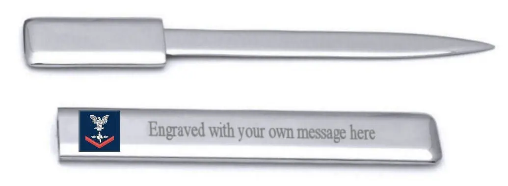 U.S Navy Red E-4 Aviation Maintenance Technician AZ Engraved Letter Opener