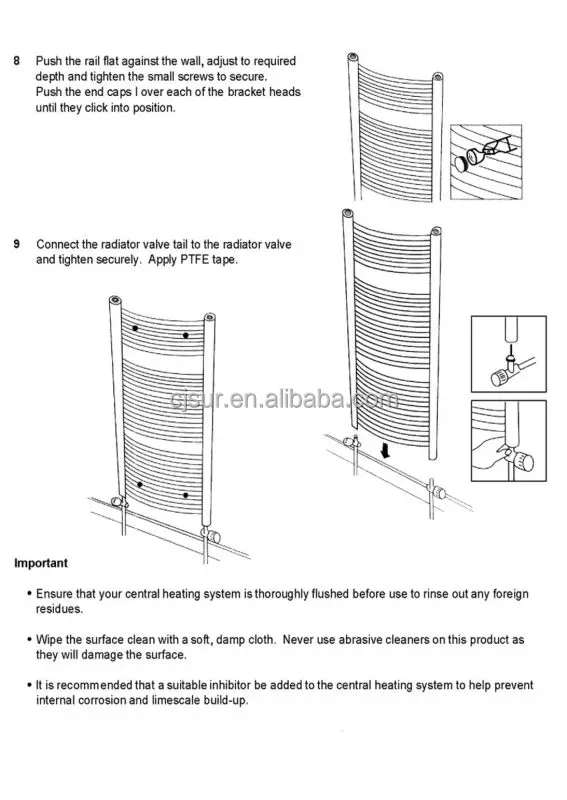 installation curved towel rails3