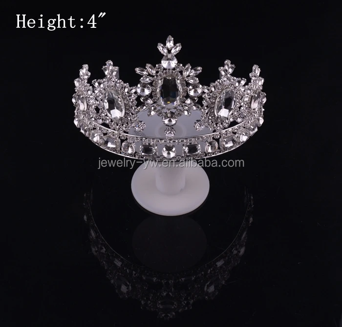 New Arrive Fashion Metal Silver Plated Diamond Kings And Queen Crowns