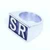 2015 Fashion Wholesale Mens Stainless Steel Jewelry, Stainless Steel Initial Letter SR Harley Biker Ring
