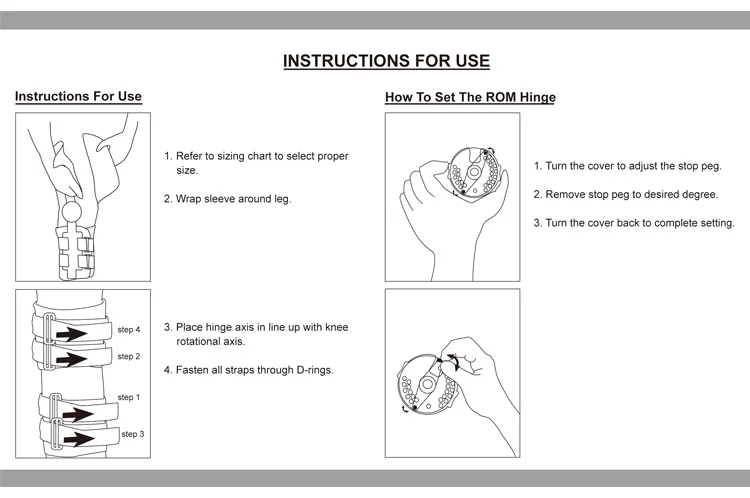 OL-KN091 Adjustable Walker Stabilization Hinged Knee Brace With Lateral Support