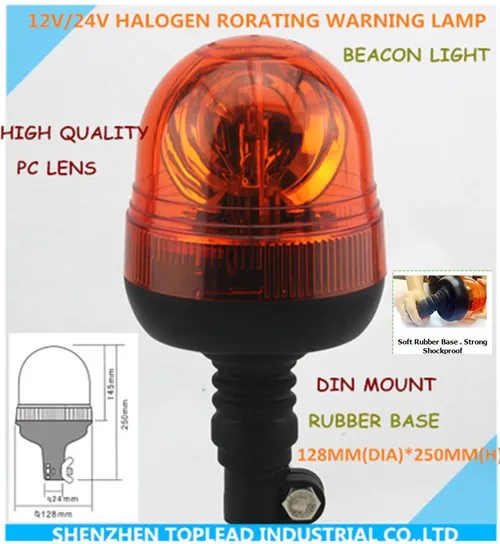 LED rotante lampeggiante Amber beacon flessibile DIN Pole Mount TRATTORE LUCE di avvertimento