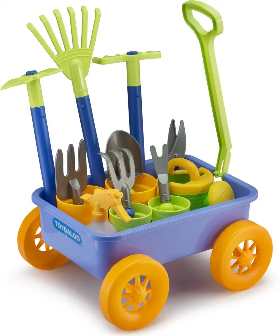 garden wagon and tools toy set